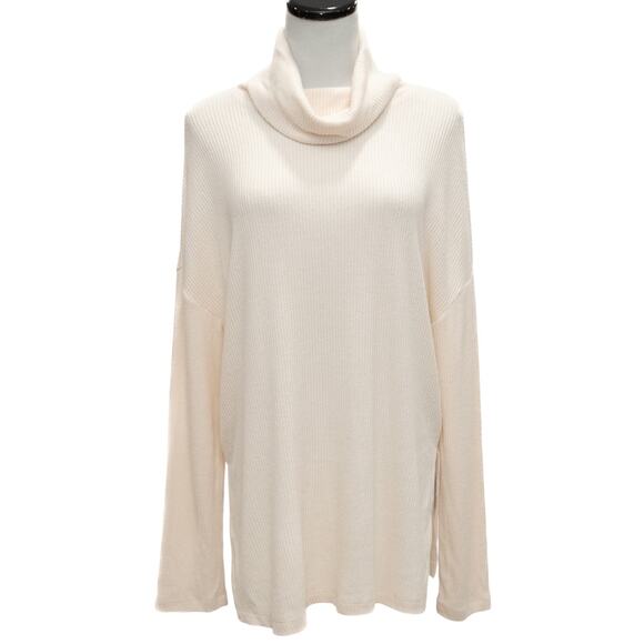 Sanctuary Cream Ribbed Relaxed Fit Turtleneck Sweater Size Medium - Picture 1 of 8